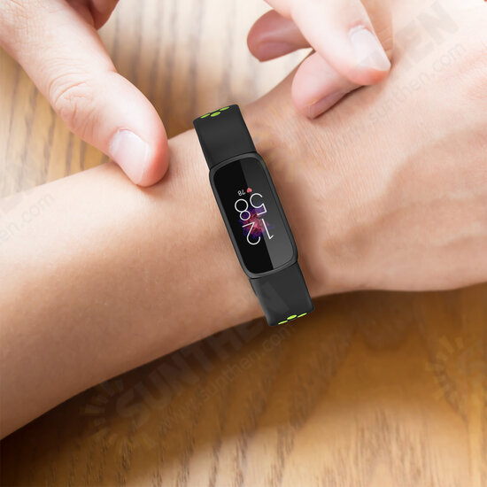 Double Color Pattern Breathable Sweatproof Soft Silicone Watch Band Strap Replacement for Fitbit Luxe Double Color Pattern Breathable Sweatproof Soft Silicone Watch Band Strap Replacement for Fitbit Luxe
