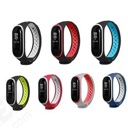 Double Color Silicone Watch Strap Replacement Smart Watch for Xiaomi Mi Band 3 Non-original