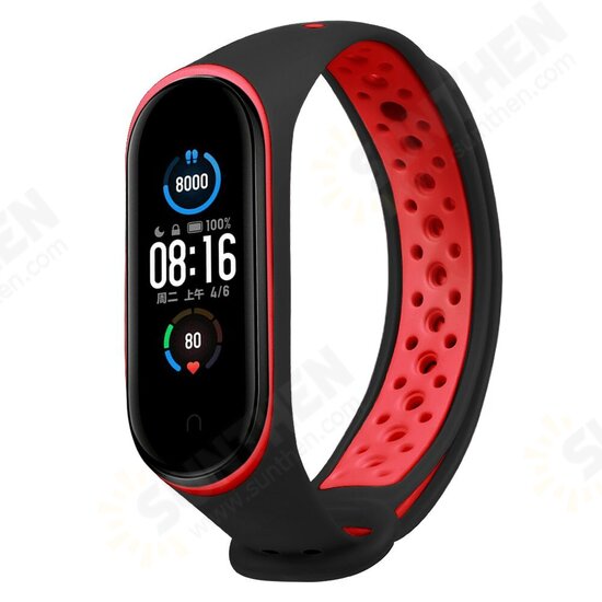 Double Color Silicone Watch Strap for Xiaomi mi band 5 Smart Watch Non-original