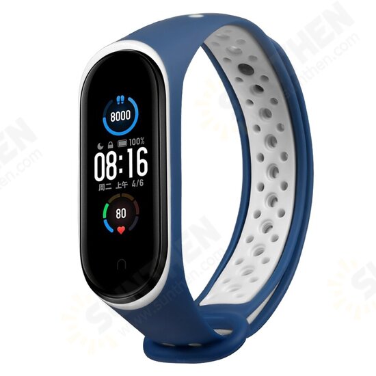 Double Color Silicone Watch Strap for Xiaomi mi band 5 Smart Watch Non-original