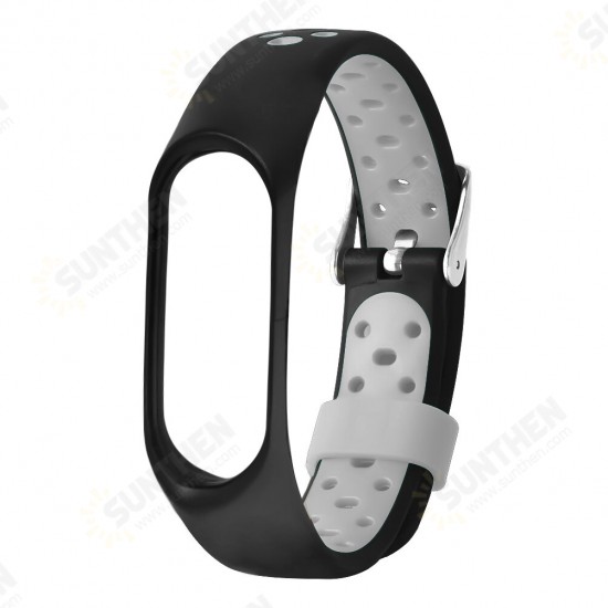 Dual Color Metal Buckle Replacement Silicone Watch Band for Xiaomi Band 4&3 Smart Watch Non-original Dual Color Metal Buckle Replacement Silicone Watch Band for Xiaomi Band 4&3 Smart Watch Non-original