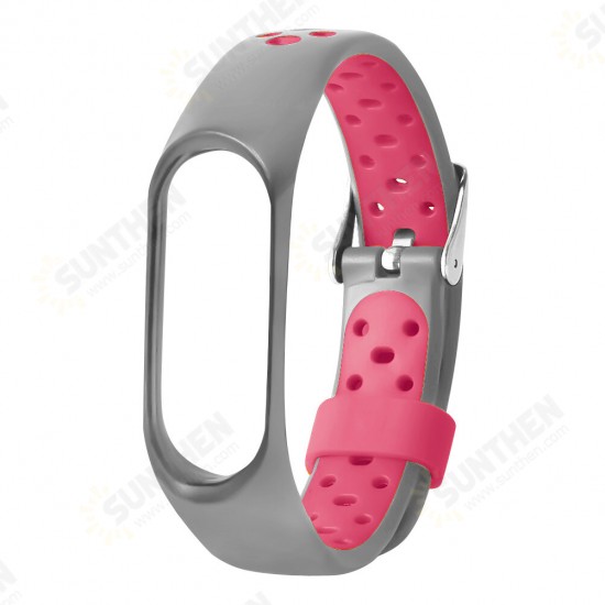 Dual Color Metal Buckle Replacement Silicone Watch Band for Xiaomi Band 4&3 Smart Watch Non-original Dual Color Metal Buckle Replacement Silicone Watch Band for Xiaomi Band 4&3 Smart Watch Non-original