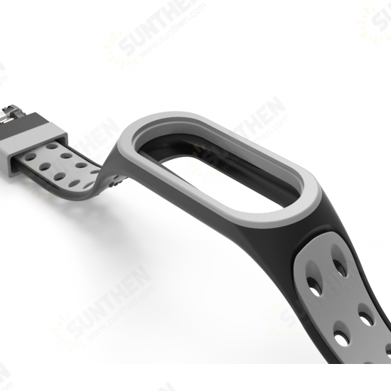 Dual Color Silicone Watch Band Watch Strap Replacement for Xiaomi Miband 5 Non-original