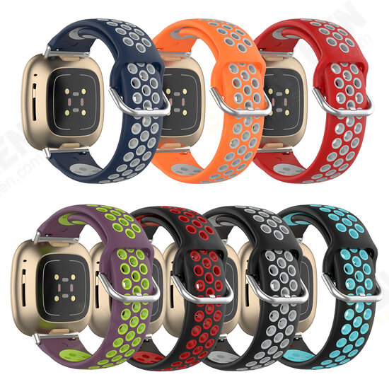 Dual Color Silicone Watch Band for Fitbit Versa 3 Sense Smart Watch