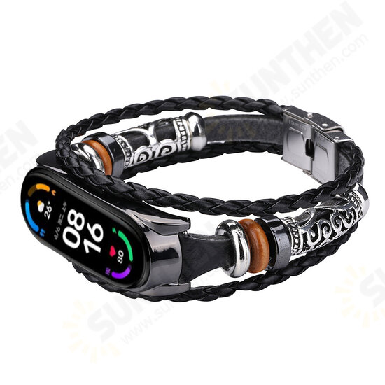 Ethnic Multi-Layer Beads Bracelet DIY Adjustable Length Watch Band Strap Replacement for Xiaomi Mi Band 6 / Mi Band 5 Non-Original Ethnic Multi-Layer Beads Bracelet DIY Adjustable Length Watch Band Strap Replacement for Xiaomi Mi Band 6 / Mi Band 5 Non-Original