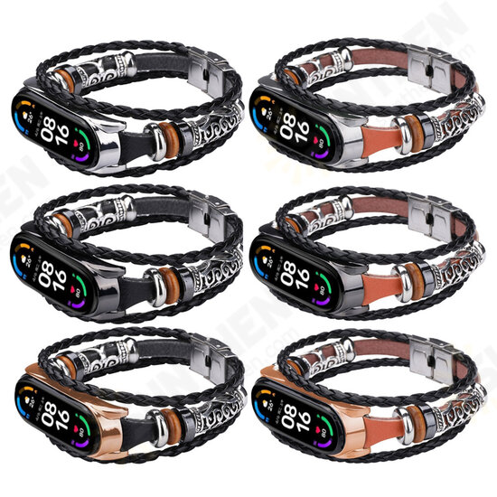 Ethnic Multi-Layer Beads Bracelet DIY Adjustable Length Watch Band Strap Replacement for Xiaomi Mi Band 6 / Mi Band 5 Non-Original Ethnic Multi-Layer Beads Bracelet DIY Adjustable Length Watch Band Strap Replacement for Xiaomi Mi Band 6 / Mi Band 5 Non-Original