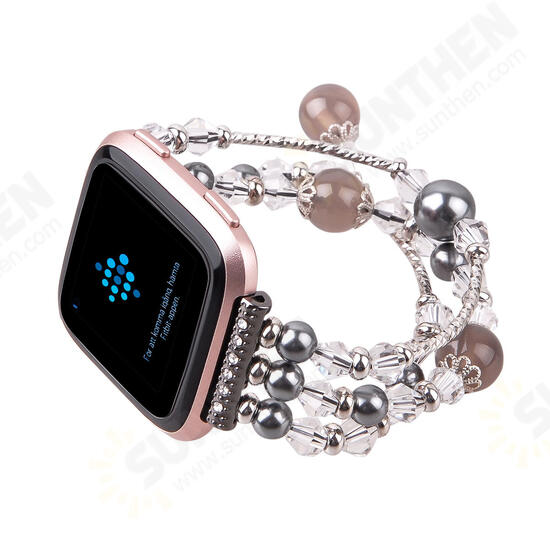 Fashion Large and Small Size Sports Beaded Smart Bracelet Watch Band For Fitbit Versa Fashion Large and Small Size Sports Beaded Smart Bracelet Watch Band For Fitbit Versa