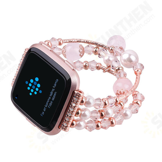 Fashion Large and Small Size Sports Beaded Smart Bracelet Watch Band For Fitbit Versa Fashion Large and Small Size Sports Beaded Smart Bracelet Watch Band For Fitbit Versa