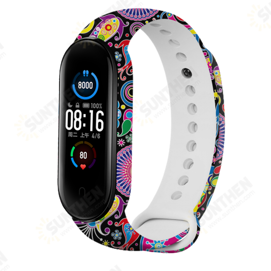 Fashion Pattern Watch Band Watch Strap Replacement for Xiaomi Miband 5 Mi Band 5 Non-original
