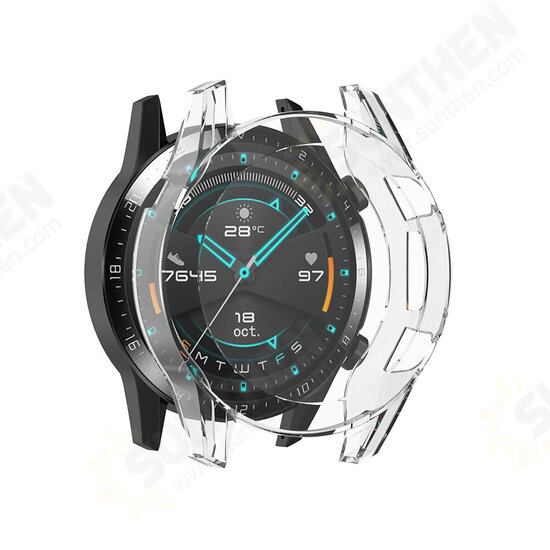 Full Screen Cover Multi-color Transparent Watch Screen Protector Watch Cover for HuWatch GT2 46mm Smart Watch