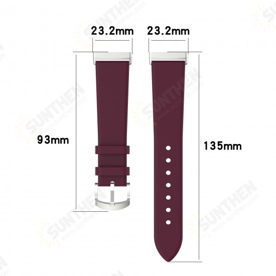 Genuine Leather Pure Color Watch Band Replacement Watch Strap for Fitbit Versa 3 Sense Watch