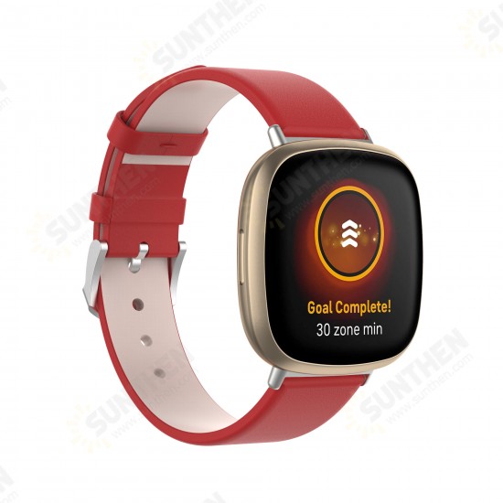 Genuine Leather Pure Color Watch Band Replacement Watch Strap for Fitbit Versa 3 Sense Watch