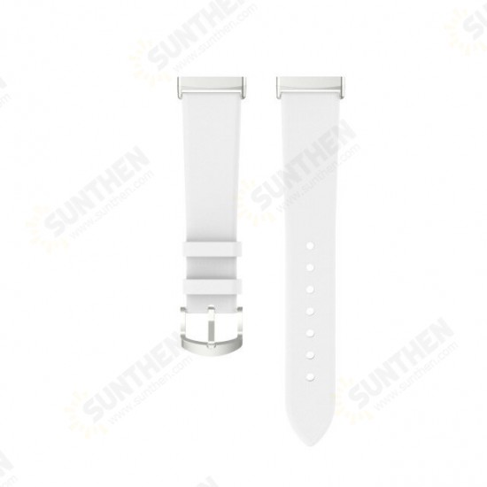 Genuine Leather Pure Color Watch Band Replacement Watch Strap for Fitbit Versa 3 Sense Watch