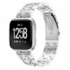 H-type Diamond Stainless Steel Watch Band for Fitbit versa Smart Watch