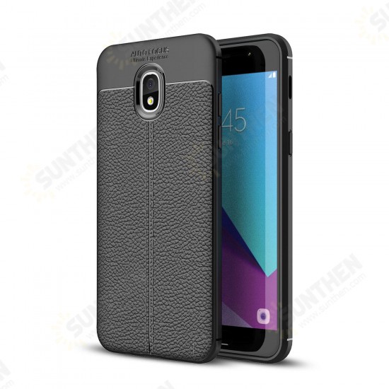 Litchi Leather Soft TPU Protective Case for Samsung Galaxy J3 2018 US Version