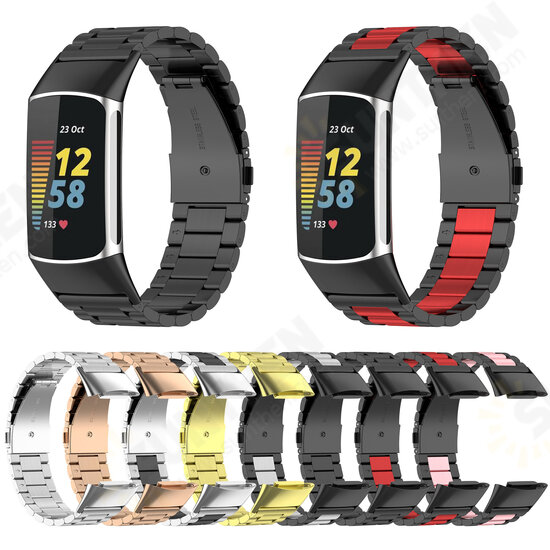 Luxury Business Stainless Steel Watch Band Strap Replacement for Fitbit Charge 5 Luxury Business Stainless Steel Watch Band Strap Replacement for Fitbit Charge 5