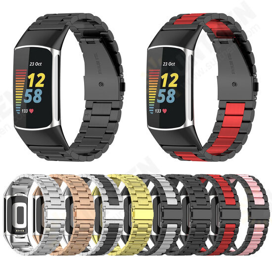 Luxury Business Stainless Steel Watch Band Strap Replacement for Fitbit Charge 5 Luxury Business Stainless Steel Watch Band Strap Replacement for Fitbit Charge 5