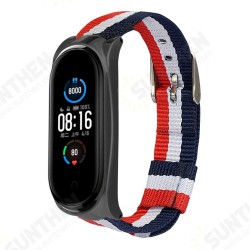 Metal Shell Striped Canvas Replacement Strap Smart Watch Band For Xiaomi Mi Band 5 Non-original Metal Shell Striped Canvas Replacement Strap Smart Watch Band For Xiaomi Mi Band 5 Non-original