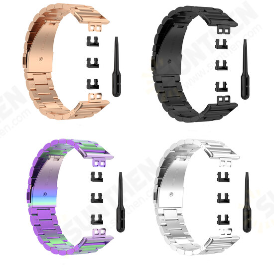 Multi-color Stainless Steel Replacement Strap Smart Watch Band For HuWatch Fit Multi-color Stainless Steel Replacement Strap Smart Watch Band For HuWatch Fit