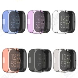 Multi-color Transparent Soft TPU Rubber All-inclusive Watch Protector Case Cover For Fitbit Versa 2