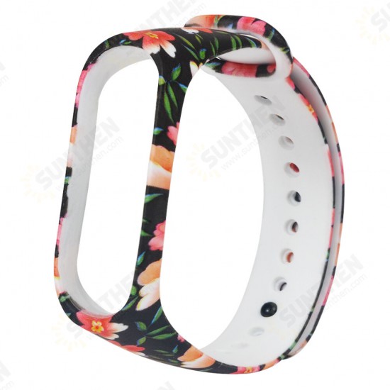 Painted Pattern Replacement Silicone Watch Band Strap for Xiaomi Band 4&3 Smart Watch Band Non-original