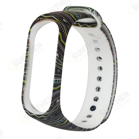 Painted Pattern Replacement Silicone Watch Band Strap for Xiaomi Band 4&3 Smart Watch Band Non-original