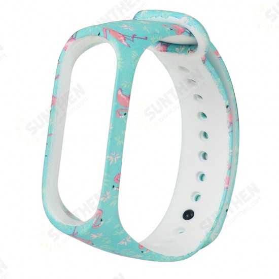 Painted Pattern Replacement Silicone Watch Band Strap for Xiaomi Band 4&3 Smart Watch Band Non-original