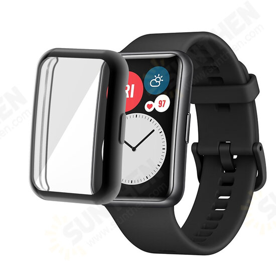 Plating Anti-Scratch Shockproof Transparent Soft TPU Watch Case Cover for HuWatch FIT