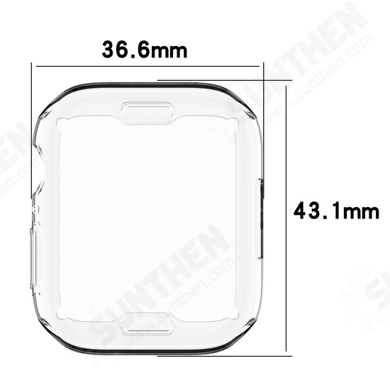 Plating Shockproof Anti-Scratch Soft TPU + HD Clear Tempered Glass Full Cover Watch Case Cover for Apple Watch S7 41mm/ 45mm