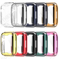 Plating Shockproof Anti-Scratch Soft TPU + HD Clear Tempered Glass Full Cover Watch Case Cover for Apple Watch S7 41mm/ 45mm Plating Shockproof Anti-Scratch Soft TPU + HD Clear Tempered Glass Full Cover Watch Case Cover for Apple Watch S7 41mm/ 45mm