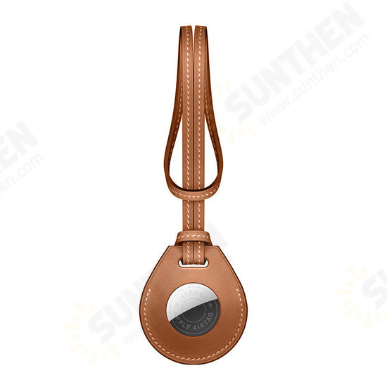 Portable Long Strap PU Leather Protective Cover Sleeve for Apple Airtags bluetooth Tracker