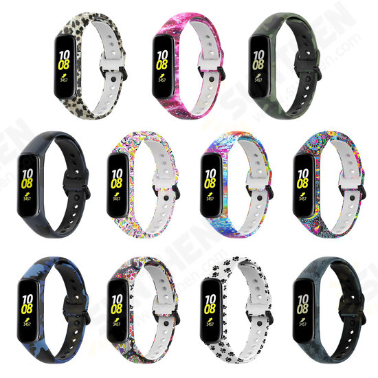 Printed Pattern Stainless Steel Buckle Smart watch Band Replacement Strap For Samsung Galaxy Fit 2 Printed Pattern Stainless Steel Buckle Smart watch Band Replacement Strap For Samsung Galaxy Fit 2