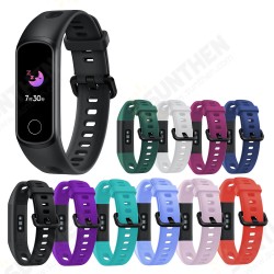 Pure Color Soft Silicone Watch Band Strap Replacement for HuHonor Band 5i Pure Color Soft Silicone Watch Band Strap Replacement for HuHonor Band 5i