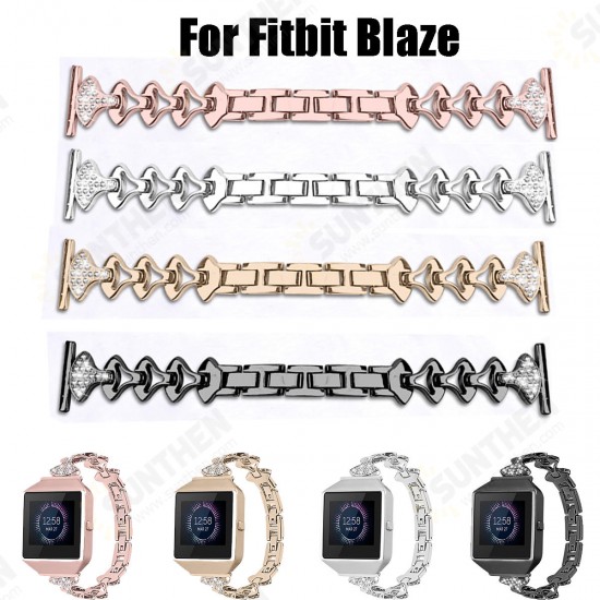 Replacement Stainless steel Watch Band Small Fan-shaped Crystal with Watch Frame for Fitbit Blaze Smart Watch Replacement Stainless steel Watch Band Small Fan-shaped Crystal with Watch Frame for Fitbit Blaze Smart Watch