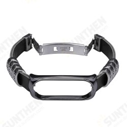 Retro Butterfly Push Button Deployment Buckle Metal Watch Band Strap Replacement for Xiaomi Mi band 3 Xiaomi Mi band 4 Non-original