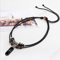 Retro Leather Watch Band Necklace Rope for Xiaomi Miband 5 Non-original Retro Leather Watch Band Necklace Rope for Xiaomi Miband 5 Non-original