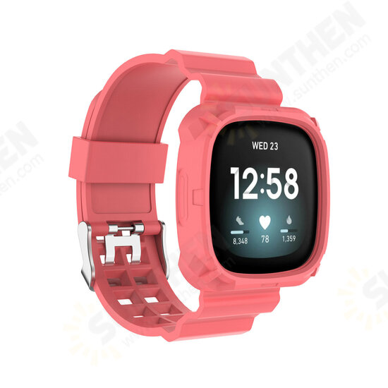 Silicone Watch Strap Watch Cover Case for Fitbit Versa 3 Sense Watch