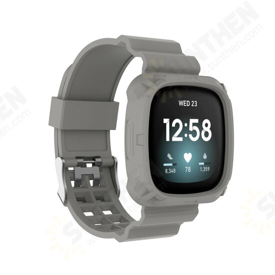 Silicone Watch Strap Watch Cover Case for Fitbit Versa 3 Sense Watch