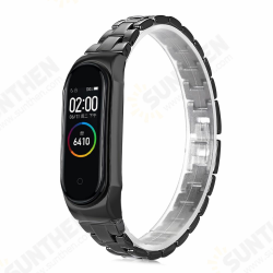 Stainless Replacement Butterfly Buckle Watch Band for Xiaomi Mi Band 4&3 Smart Watch Non-original