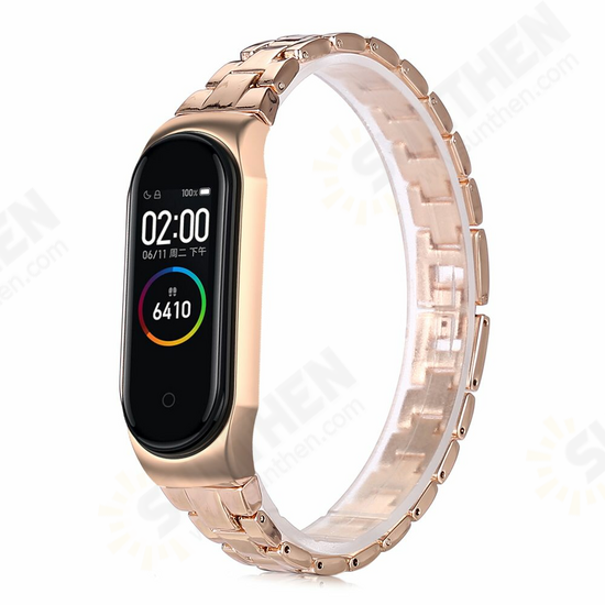Stainless Replacement Butterfly Buckle Watch Band for Xiaomi Mi Band 4&3 Smart Watch Non-original Stainless Replacement Butterfly Buckle Watch Band for Xiaomi Mi Band 4&3 Smart Watch Non-original