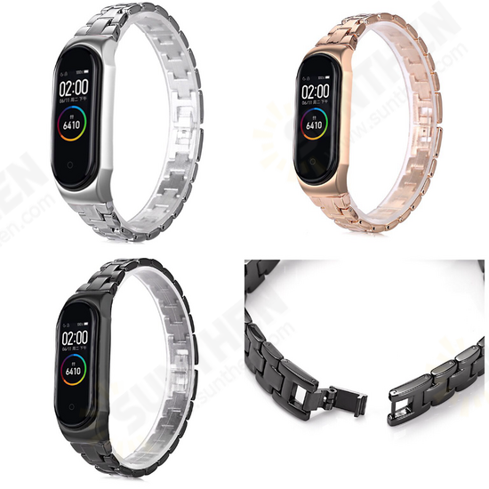 Stainless Replacement Butterfly Buckle Watch Band for Xiaomi Mi Band 4&3 Smart Watch Non-original Stainless Replacement Butterfly Buckle Watch Band for Xiaomi Mi Band 4&3 Smart Watch Non-original