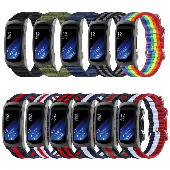 Three-ring Canvas Replacement Strap Smart Watch Band For Samsung Fit 2 pro/R360/R365