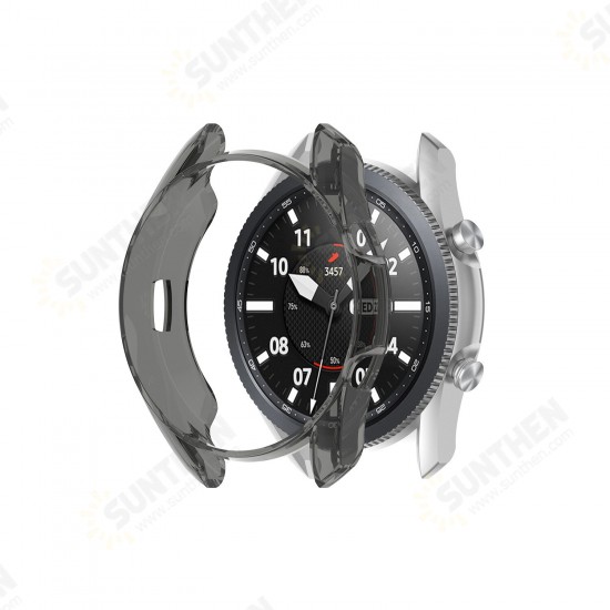 Translucent Non-Yellow Soft TPU Shockproof Watch Case Cover for Samsung Galaxy Watch3 45mm R840 / Galaxy Watch 3 41mm R850