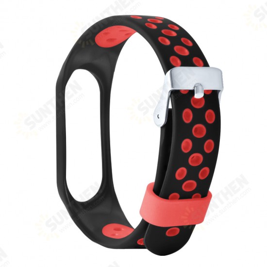 Two-color Stomata Anti-lost Smart Watch Band Replacement Strap For Xiaomi Mi Band 5 Non-original