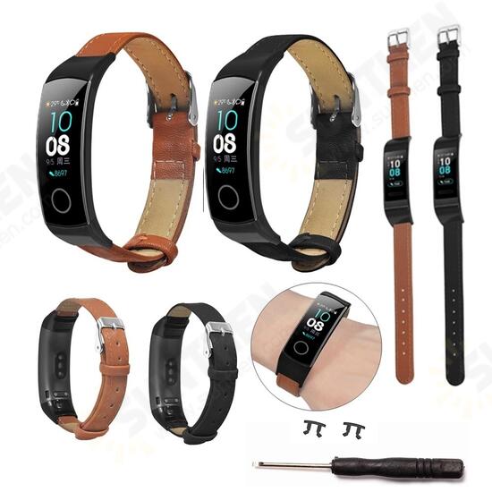 Ultra-thin Genuine Leather Replacement Watch Band for HuHonor Band 5&4 Smart Watch Ultra-thin Genuine Leather Replacement Watch Band for HuHonor Band 5&4 Smart Watch