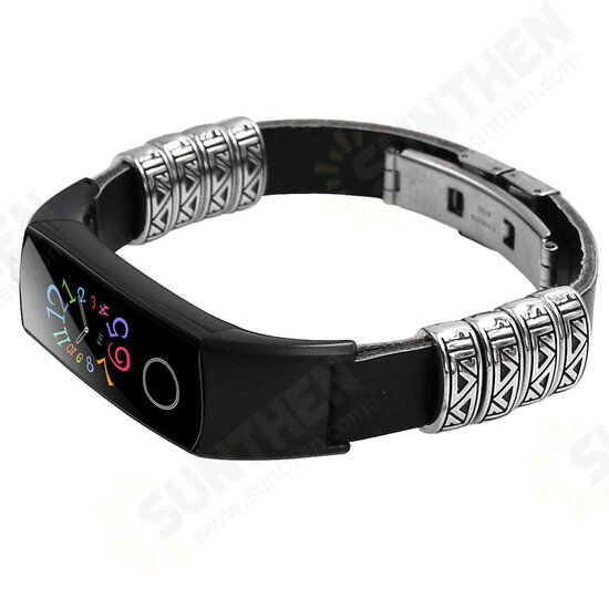 Watch Band Retro Double Press Butterfly Buckle Watch Strap for HuHonor Band 4 / Band 5