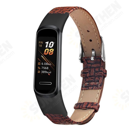 Woven Pattern Leather Watch Band Replacement Watch Strap for Huband 4 Honor 5i Smart Watch