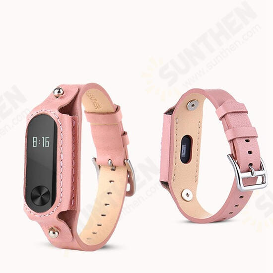 Colorful Leather Replacement Wrist Strap for Xiaomi Miband 2 Wristband