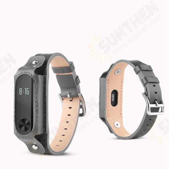Colorful Leather Replacement Wrist Strap for Xiaomi Miband 2 Wristband
