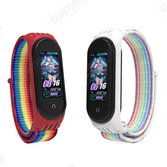 Colorful Nylon Watch Band Watch Strap Replacement for Xiaomi Miband 5 Mi Band 5 / Miband 4 / Miband 3 Non-original